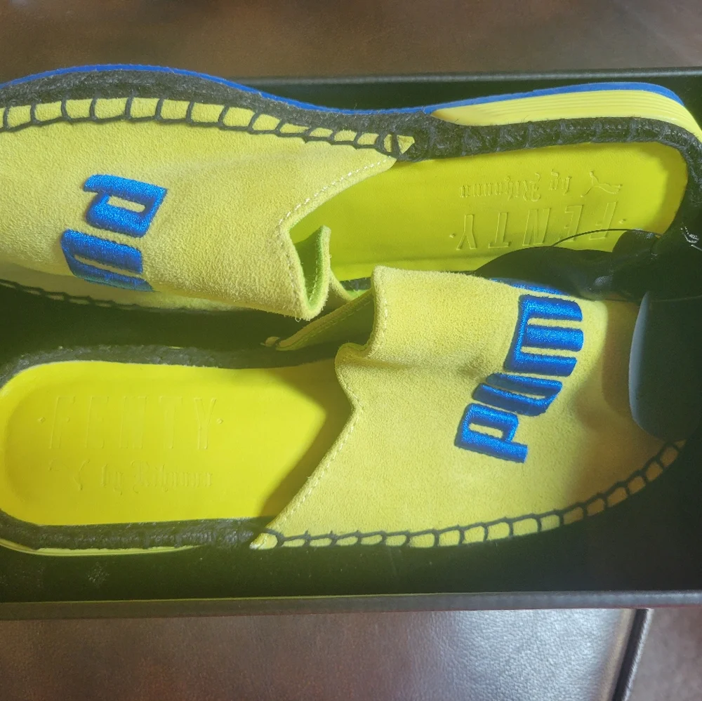 Fenty Puma Suede Espadrilles Size 5.5 With Box And Velvet Dust Bag